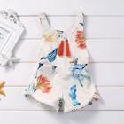 Shein Toddler Girls Lace Trim Floral Print Jumpsuit