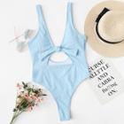 Shein Knot Front Cut Out Swimsuit