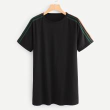 Shein Striped Sleeve T-shirt