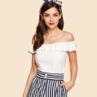 Shein Flounce Embellished Solid Top