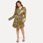 Shein Plus Animals Patchwork Print Dress