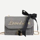 Shein Bow Tie Letter Embroidered Chain Bag