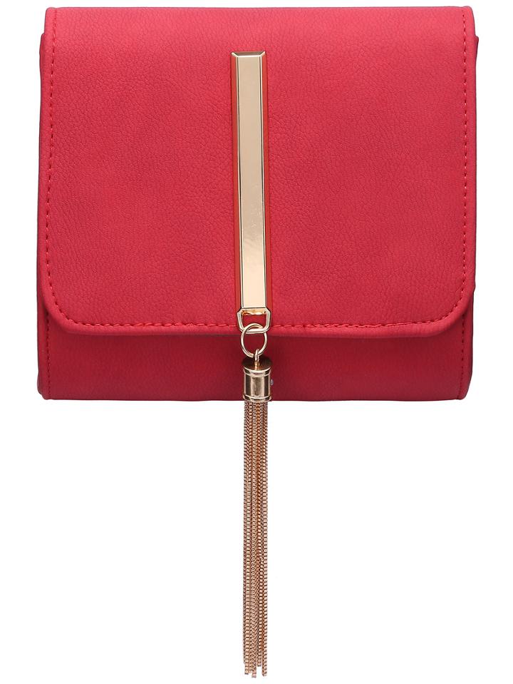 Shein Red Metal Tassel Magnetic Chain Bag