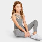 Shein Girls Caged Neck Marled Knit Skinny Jumpsuit