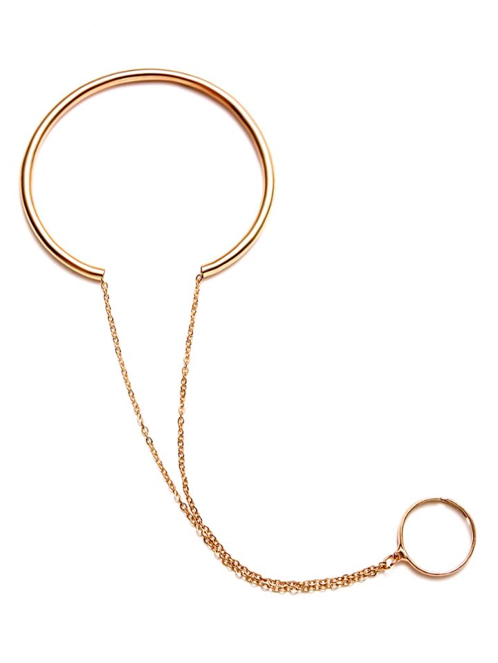 Shein Gold Plated Circle Hand Chain