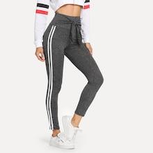Shein Contrast Tape Side Knot Detail Leggings