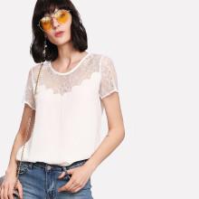 Shein Lace Yoke Blouse