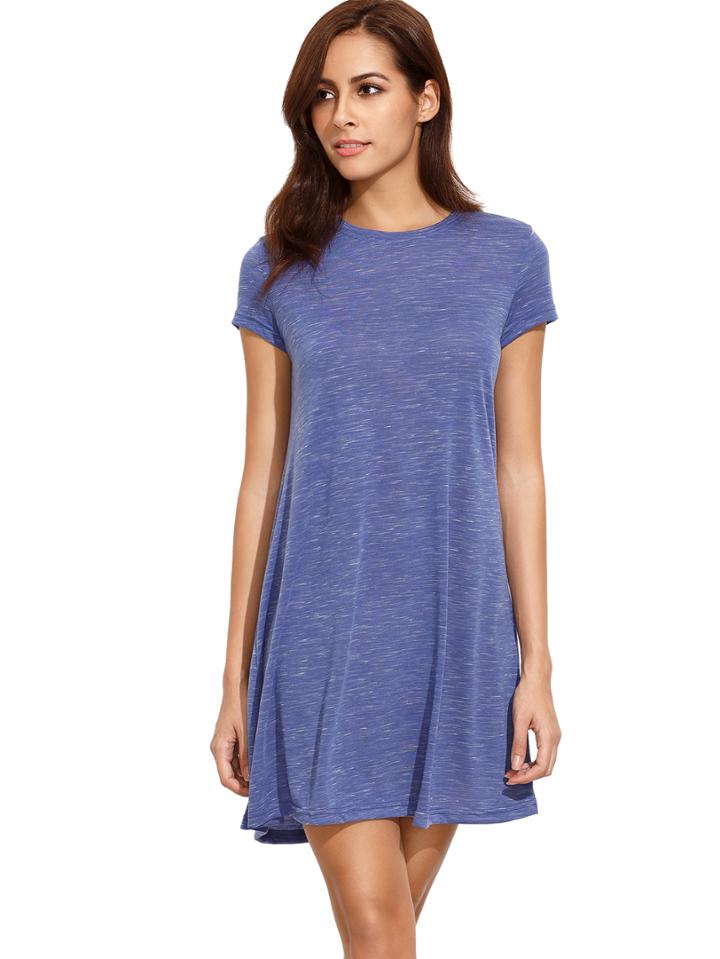 Shein Heather Blue Swing Tee Dress