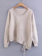 Shein Cross Cross Tie Asymmetrical Knitwear