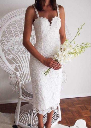 Rosewe Sleeveless Solid White Lace Sheath Dress