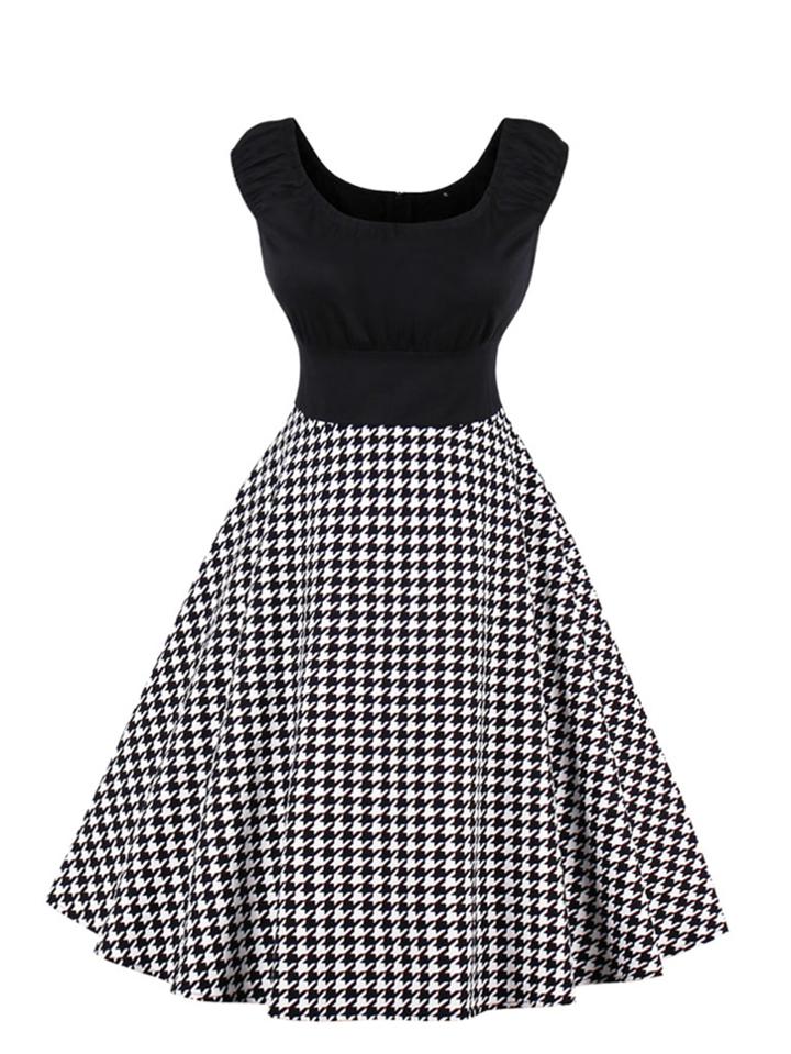 Shein Houndstooth Circle Dress