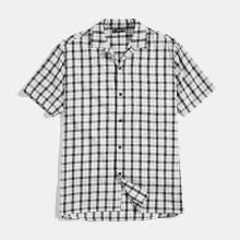Shein Men Button Through Plaid Shirt