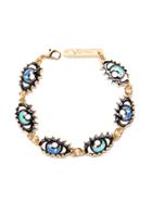 Shein Gold Tone Eyes Linked Rhinestone Bracelet