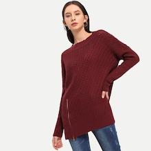 Shein Split Side Zip Hem Jumper
