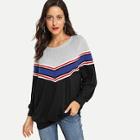 Shein Striped Contrast Ribbon Sweatshirt