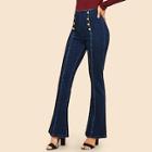 Shein Double Breasted Flare Leg Jeans