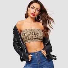 Shein Leopard Print Tube Top