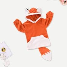 Shein Toddler Girls Cut And Sew Panel Cartoon Teddy Hoodie
