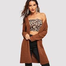 Shein Patch Pocket Open Front Cardigan