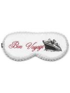 Shein White Letter Embroidery Contrast Trim Detail Eye Mask