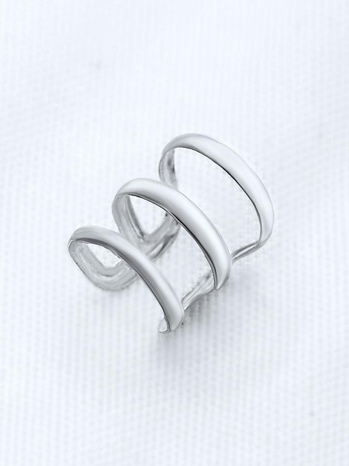 Shein Silver Hollow Out Delicate Ear Cuff