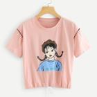 Shein Girl Print Drawstring Top