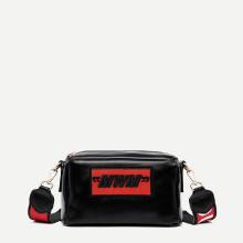 Shein Slogan Strap Shoulder Bag