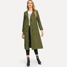Shein Double Breasted Notched Neck Outerwear