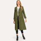 Shein Double Breasted Notched Neck Outerwear