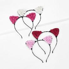 Shein Toddler Girls Flower Decorated Cat Ear Headband 4pcs