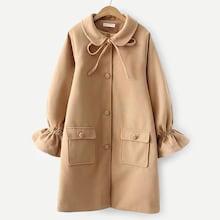 Shein Tie Neck Dual Pocket Solid Coat