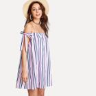 Shein Multi Striped Off Shoulder Dress