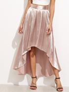 Shein Box Pleated High Low Silky Skirt
