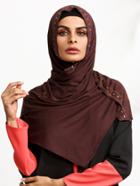 Shein Coffee Metal Trim Hijab Scarf