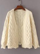 Shein Cable Knit Ripped Sweater Coat