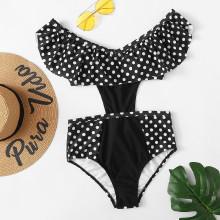 Shein Polka Dot Flounce Swimsuit