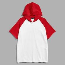 Shein Men Raglan Sleeve Hoodie Tee