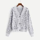 Shein Leopard Print V Neck Sweater