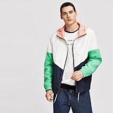 Shein Men Color-block Hooded Jacket