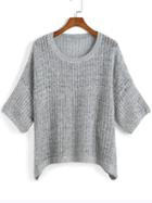 Shein Grey Half Sleeve Loose Sweater