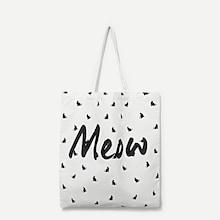 Shein Cat & Letter Print Tote Bag