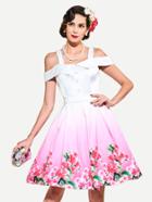 Shein Open Shoulder Floral Print Foldover Dress