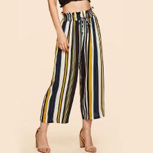 Shein Frill Waist Striped Wide Leg Pants