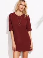 Shein Drop Shoulder Roll Sleeve Tee Dress