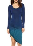 Rosewe Elegant High Hem Design Long Sleeve Woman Dress