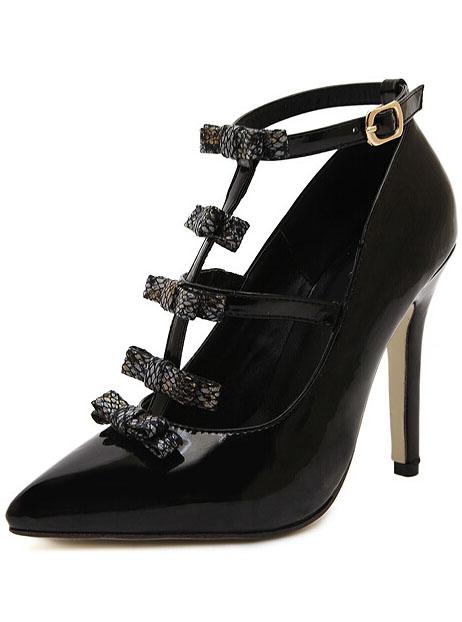 Shein Black With Bow Slingbacks High Heeled Pumps