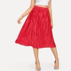 Shein Pleated Velvet Solid Skirt