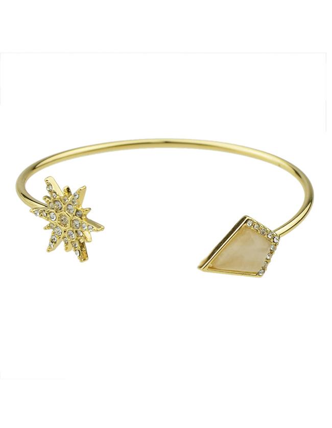 Shein White Rhinestone Thin Cuff Bracelet