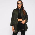 Shein Camo Stitch Detail Denim Outerwear