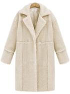 Shein Milky Lapel Cashmere Outerwear